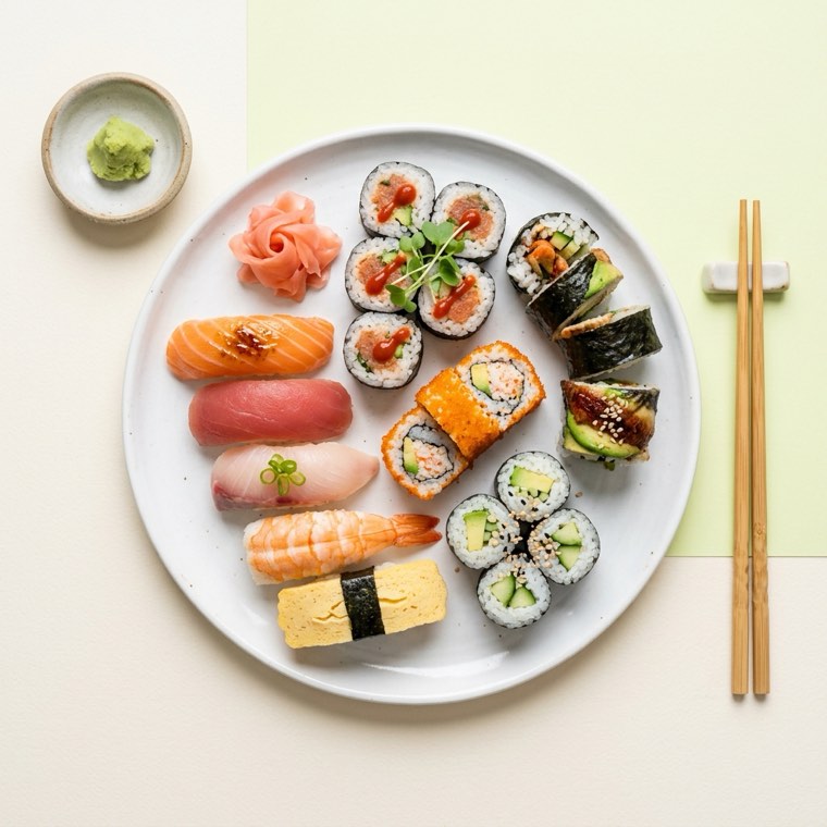 A sushi platter.